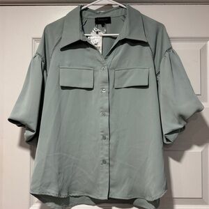 Garcia Sage Blouse with Puff Sleeve